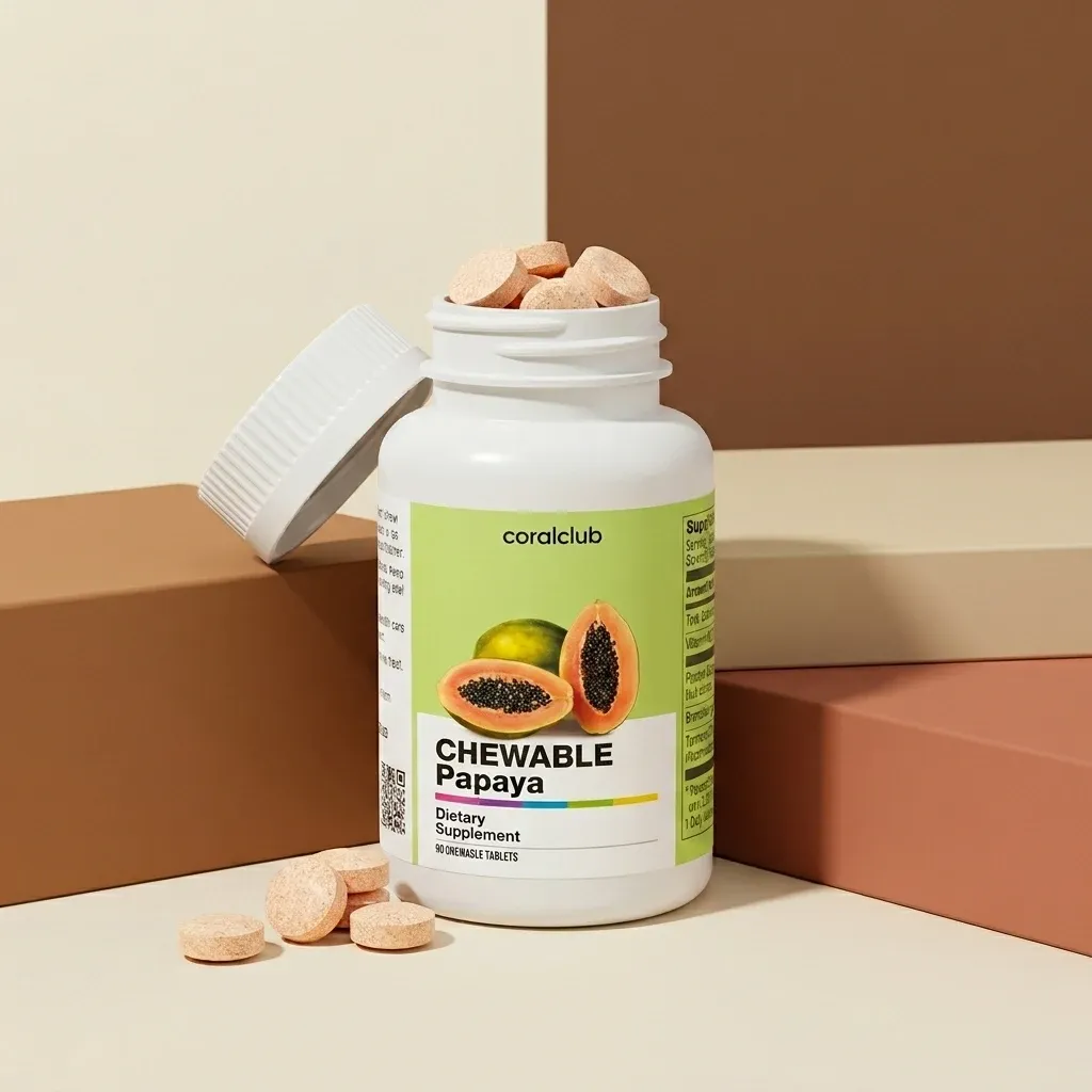 Chewable Papaya – pakuotė iš arti