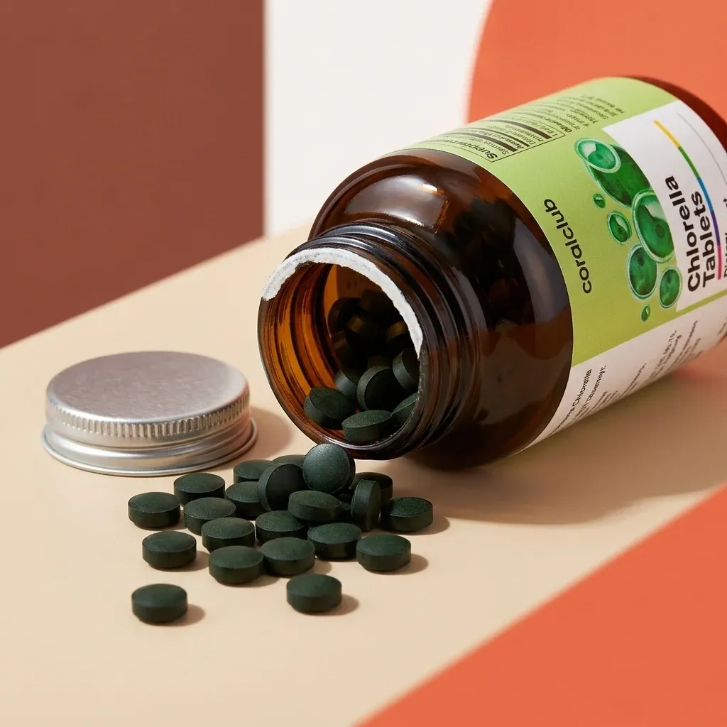 Chlorella Tablets – pakuotė iš arti