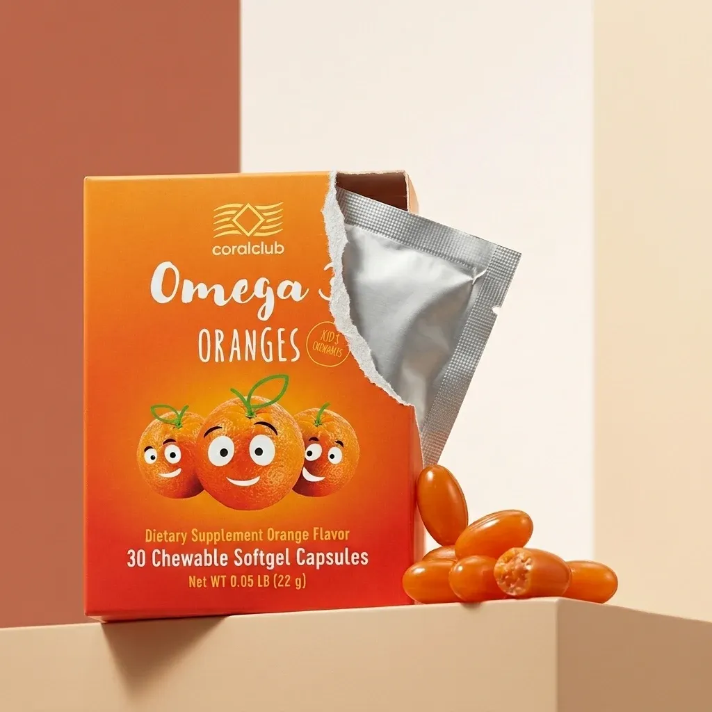 Omega 3 Oranges – pakuotė iš arti