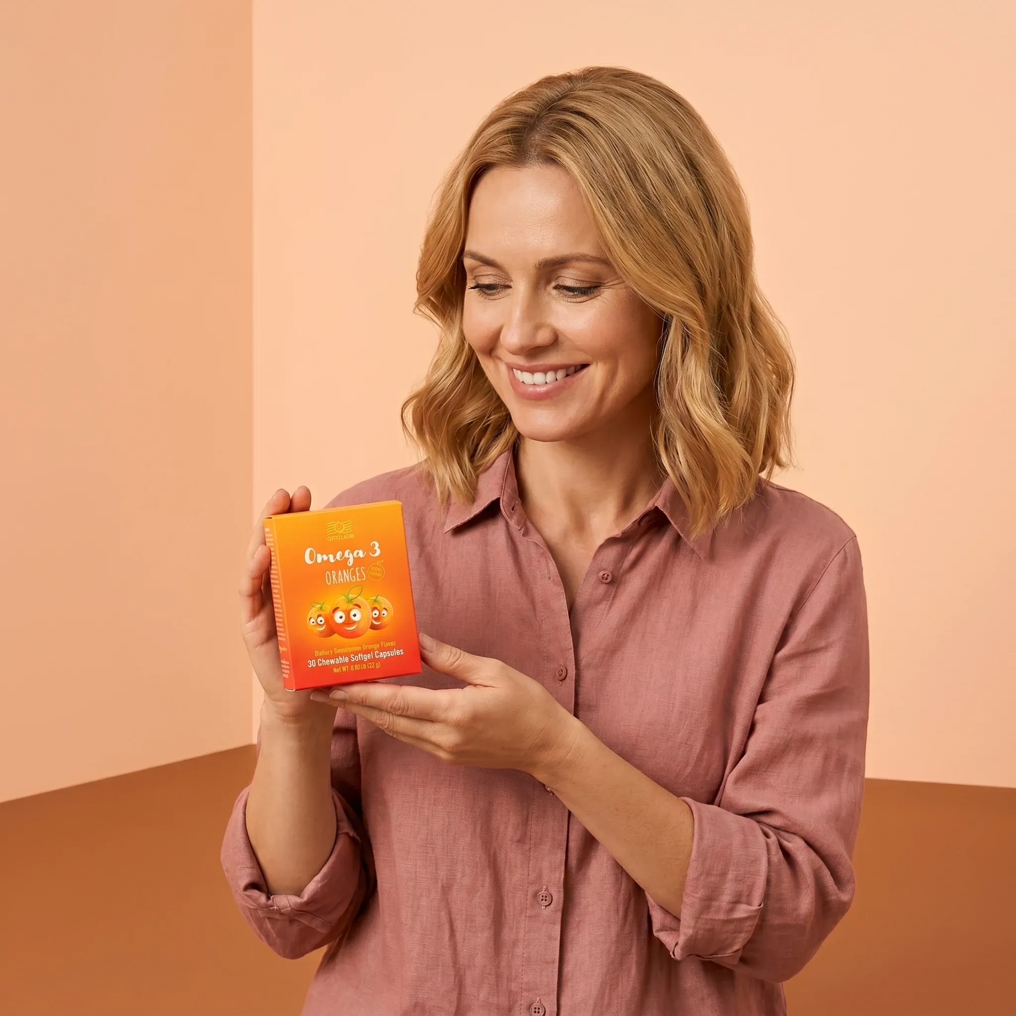 Moteris laiko Omega 3 Oranges pakuotę