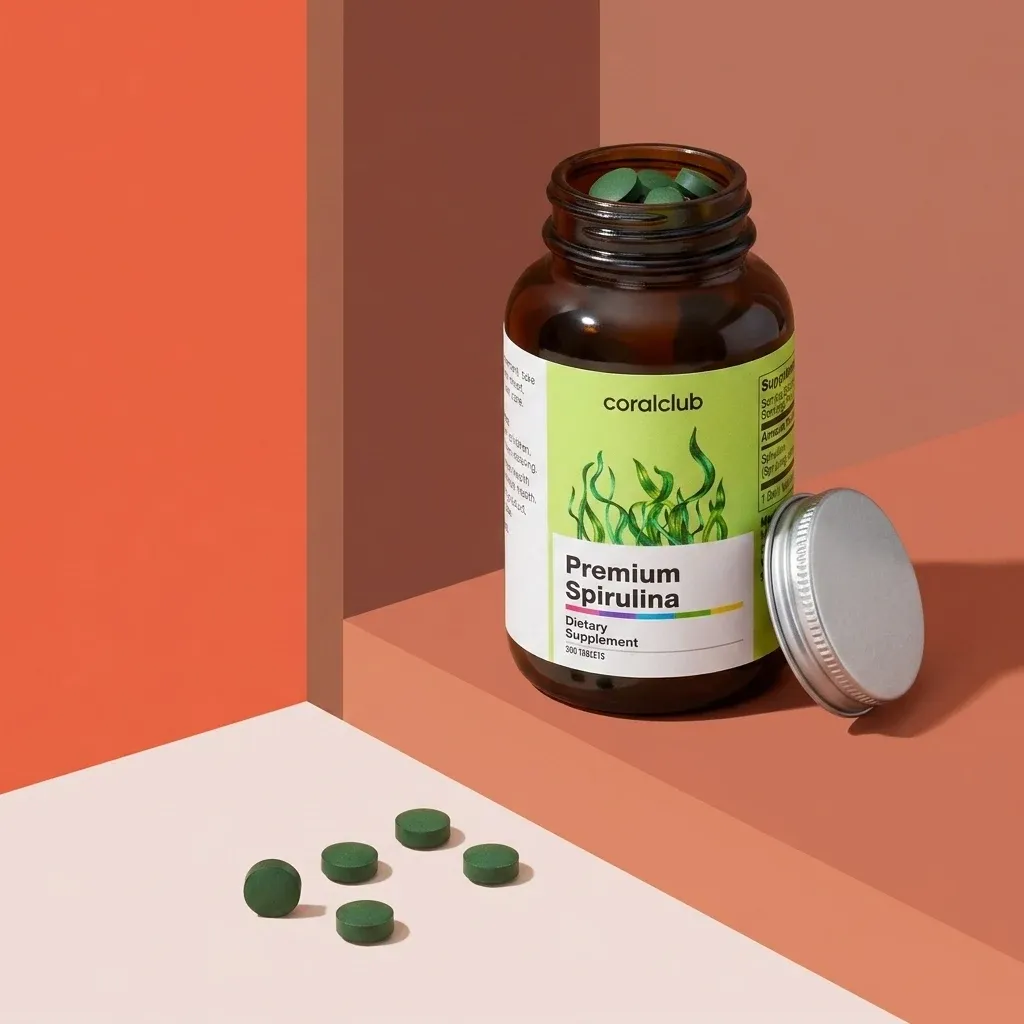 Premium Spirulina – pakuotė iš arti