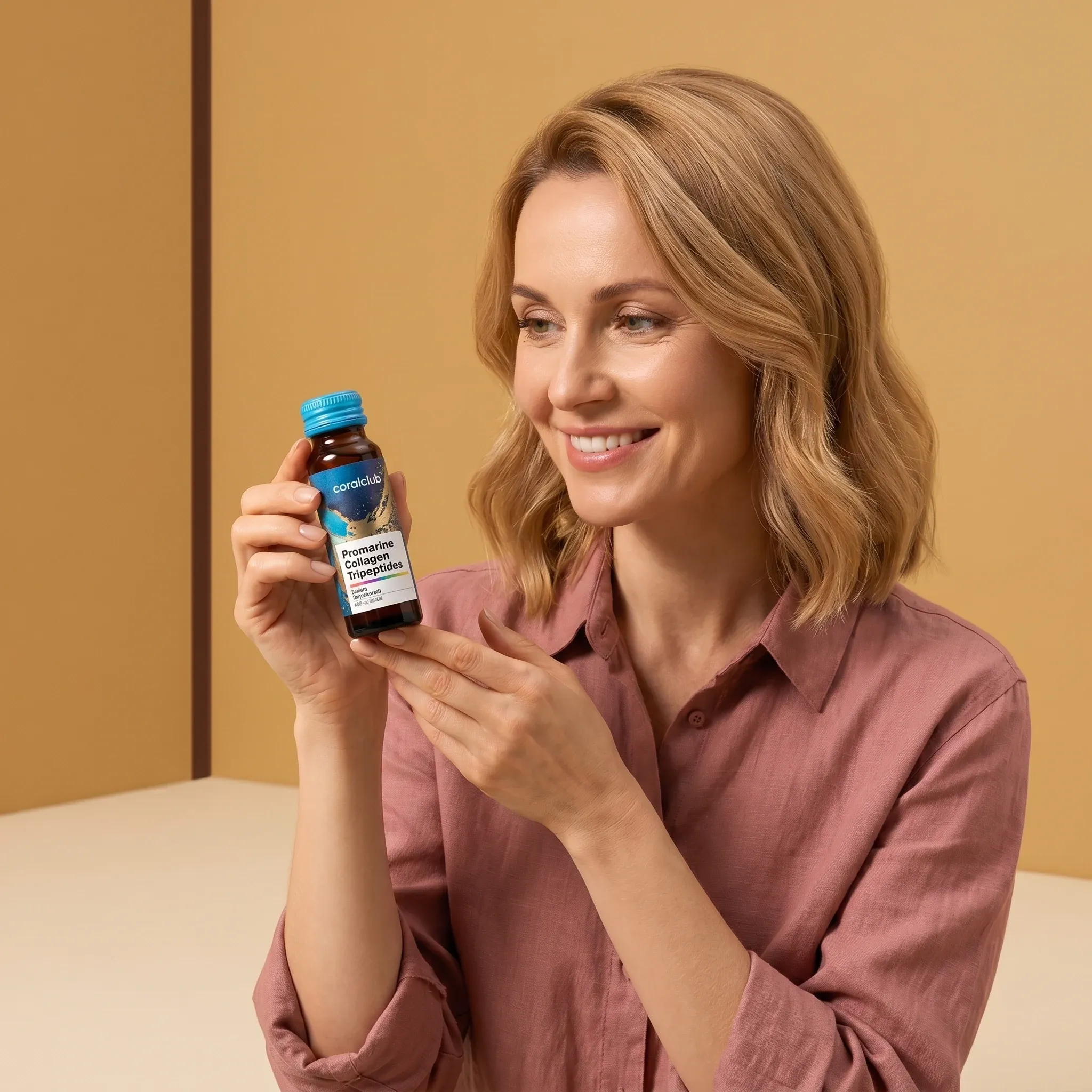 Moteris laiko Promarine Collagen Tripeptides pakuotę
